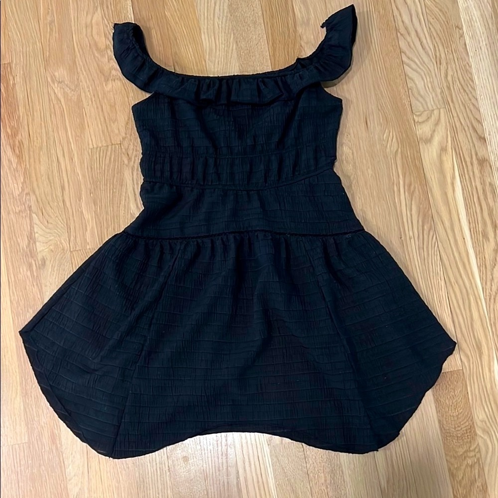 Wild Fable Black Asymmetrical Ruffled Sundress